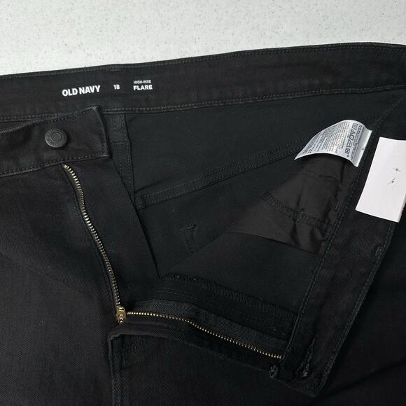 Old Navy Jeans Women 18 High Rise Flare Stretch Black Denim Western Festival NEW - Picture 5 of 8
